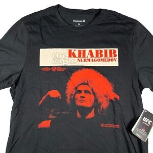 Reebok Mens M The‎ Black Eagle Khabib Nurmagomedov UFC Retro Graphic Shirt NWT